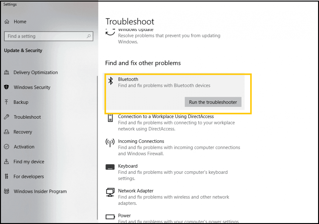 исправить bluetooth, не работающий в windows 10