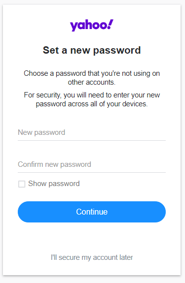 Создать новый пароль
