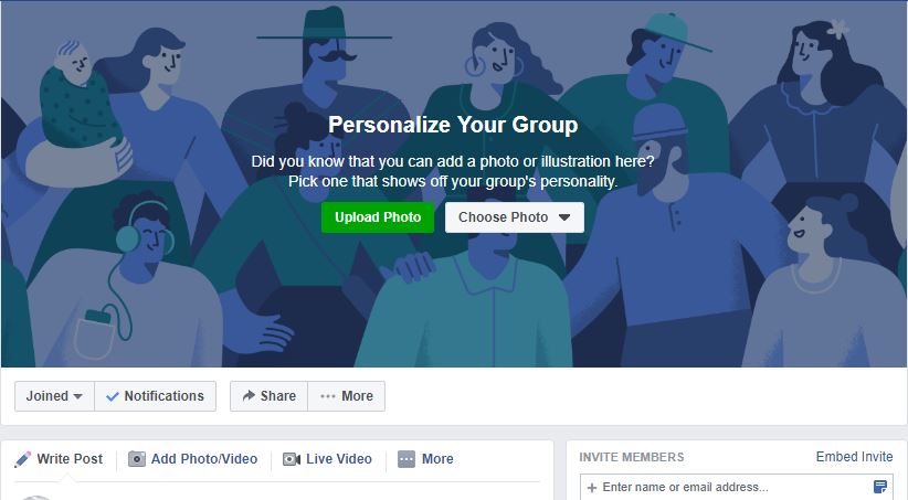 загрузить фото | настроить группу facebook