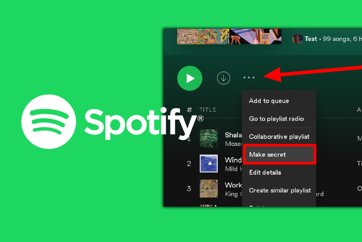 How to make Spotify playlist private